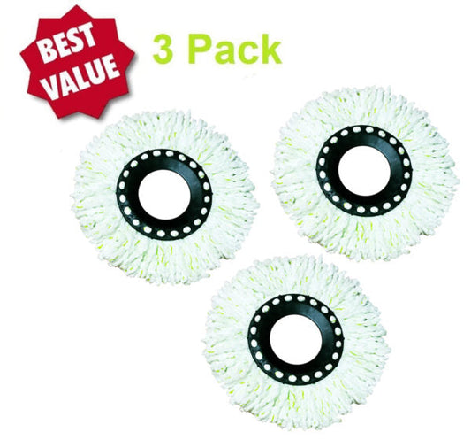 3 Pcs Mop Refill Micro Fiber Head – White